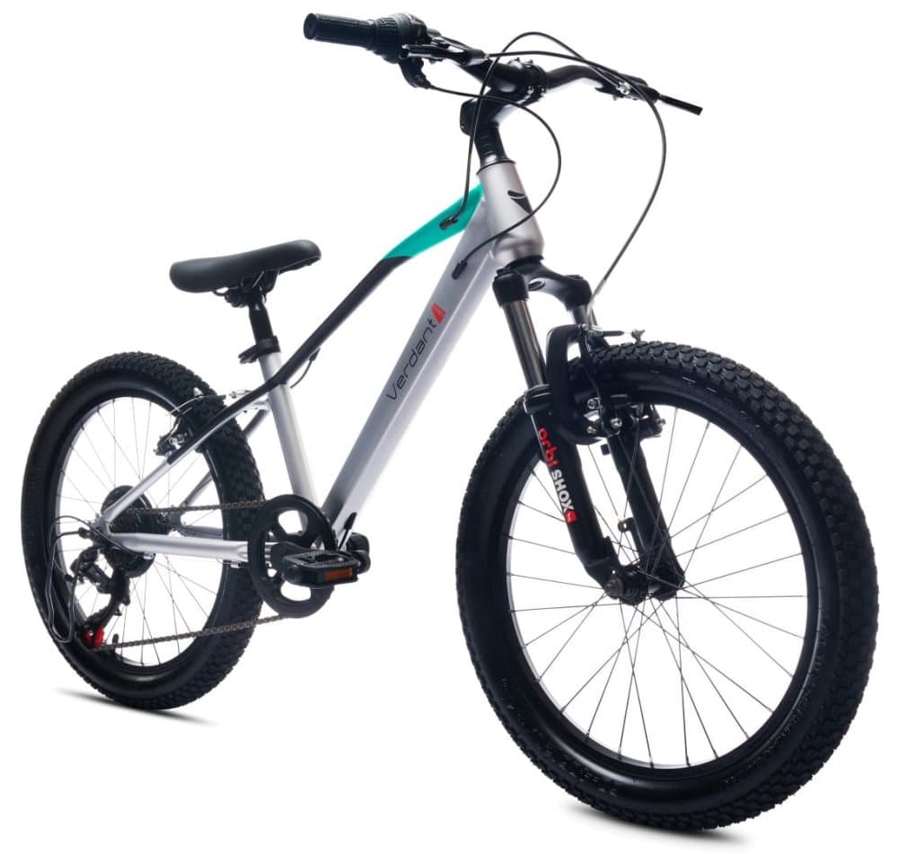 VERDANT barncykel 20 tum pojkar 6 växlar SHIMANO justerbar (Silver)