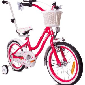 Heart Bike Flickcykel för en flicka 14 tum Hallon