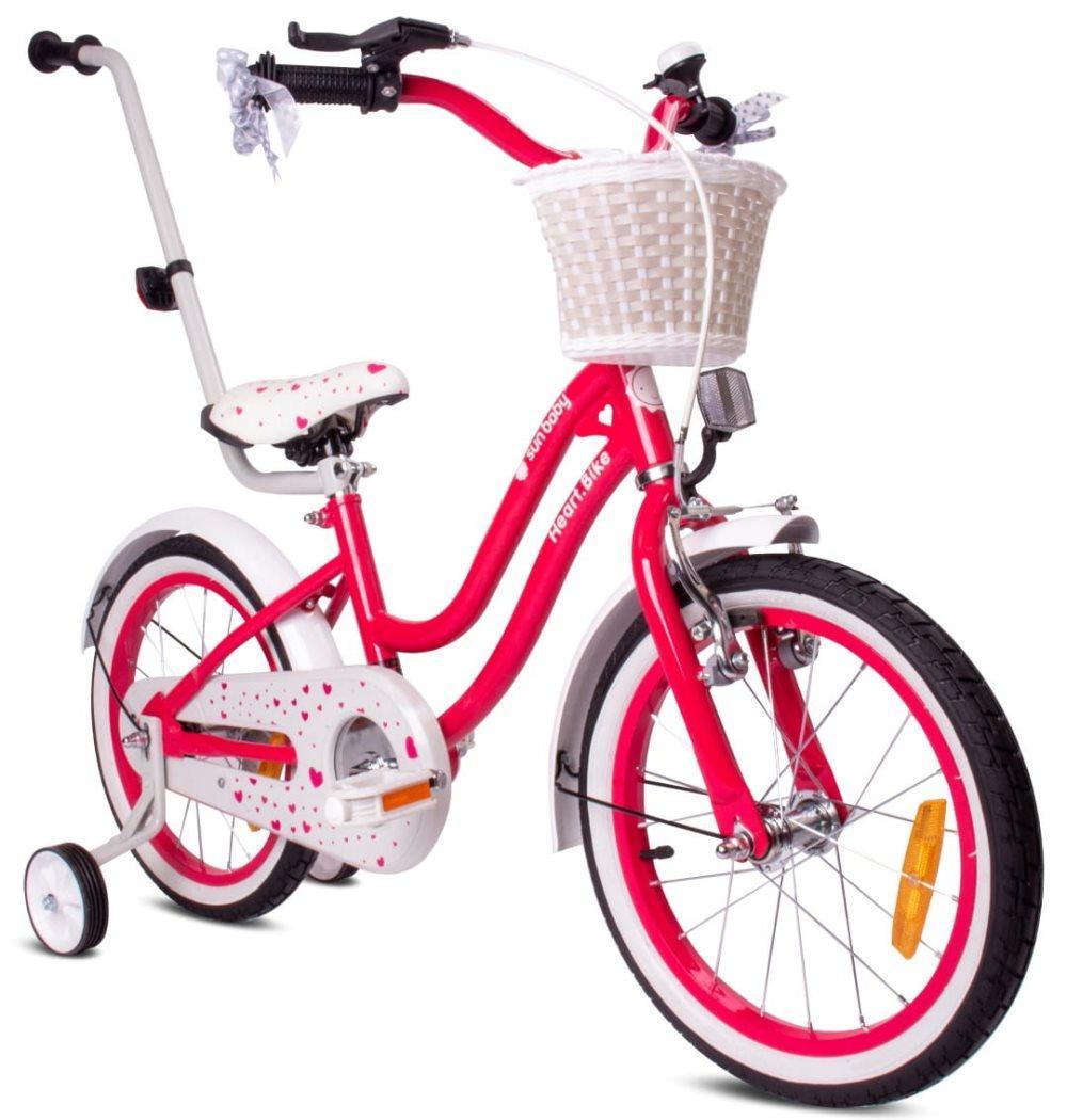 Heart Bike Flickcykel för en flicka 14 tum Hallon