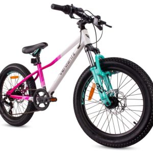 Verdant Bike Barncykel för pojkar 20 tum hjulstorlek att välja mellan 6 växlad Shimano-cykel för barn 6 till 10 år höjdjusterbar (Vit Rosa)