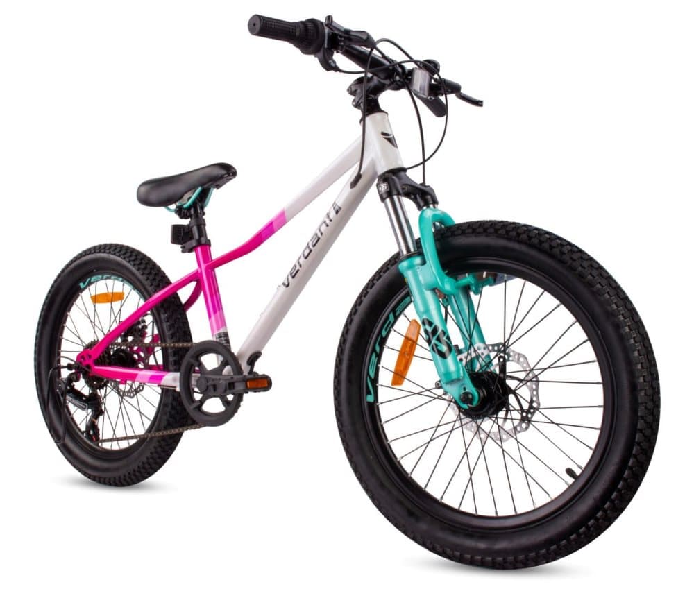 Verdant Bike Barncykel för pojkar 20 tum hjulstorlek att välja mellan 6 växlad Shimano-cykel för barn 6 till 10 år höjdjusterbar (Vit Rosa)