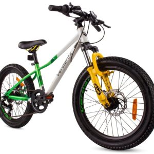 Verdant Bike Barncykel för pojkar 20 tum hjulstorlek att välja mellan 6 växlad Shimano-cykel för barn 6 till 10 år höjdjusterbar (Vit Grön)